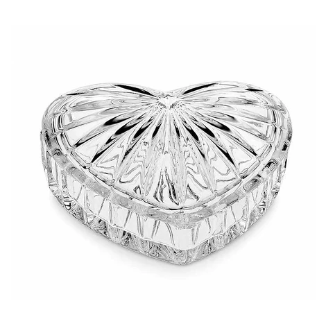 Crystal Bohemia Sklenená dóza v tvare SRDCE 110 mm