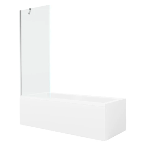 MEXEN/S - Cubik obdĺžniková vaňa 150 x 70 cm s panelom + vaňová zástena 70, transparent, chróm 5