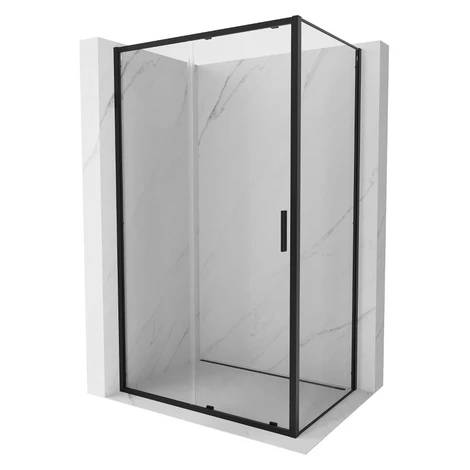 MEXEN/S - Exo sprchovací kút, posuvné dvere 160 x 95, transparent, čierna 8151-160-095-70-00