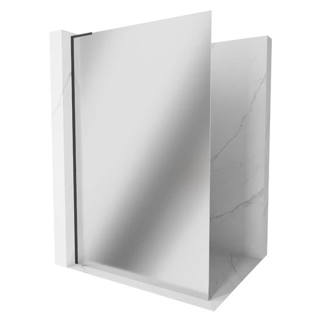 MEXEN/S - Kioto L Sprchová zástena WALK-IN 70 x 200, zrkadlové, čierna 800-070-103-70-50