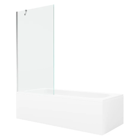 MEXEN/S - Vega obdĺžniková vaňa 160 x 70 cm s panelom + vaňová zástena 90, transparent, chróm 55