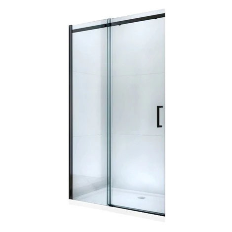 MEXEN - Omega posuvné sprchové dvere 110, transparent, čierna so sadou pre niku 825-110-000-70-0