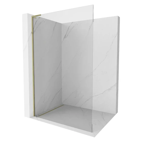 MEXEN/S - Kioto L Sprchová zástena WALK-IN 95 x 200, transparent, zlatá 800-095-103-50-00