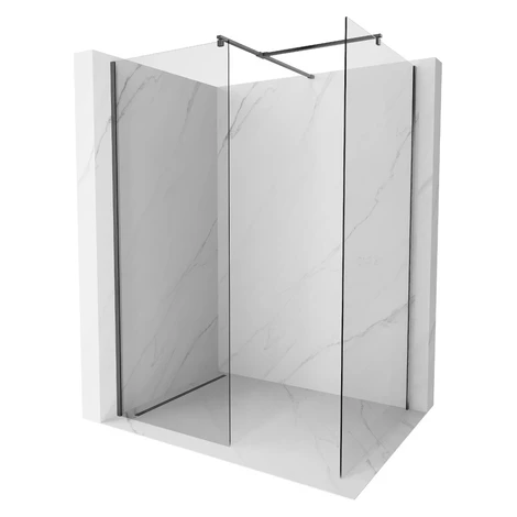 MEXEN/S - Kyoto Sprchová zástena WALK-IN 110 x 100, transparent, grafit kartáčovaná 800-110-202-