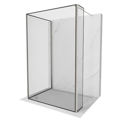 MEXEN/S - Kioto Sprchová zástena WALK-IN 120 x 80 x 30, čierny vzor, nikel kartáčovaná 800-120-0