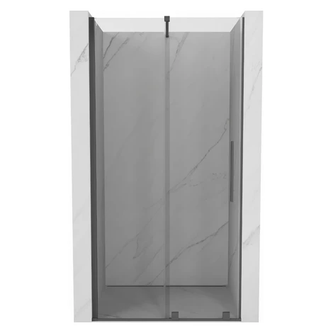 MEXEN/S - Velár posuvné sprchové dvere 80, transparent, grafit kartáčovaná 871-080-000-01-66
