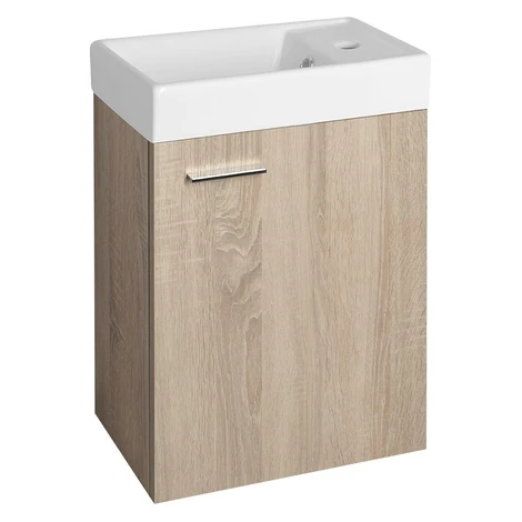AQUALINE - ZOJA skrinka s keramickým umývadlom 40x22 cm, dub platina 51049DP-02