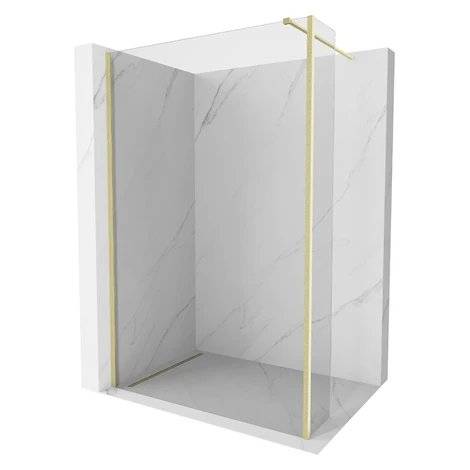 MEXEN/S - Kyoto Sprchová zástena WALK-IN 120 x 40, transparent, zlatá kartáčovaná 800-120-212-55