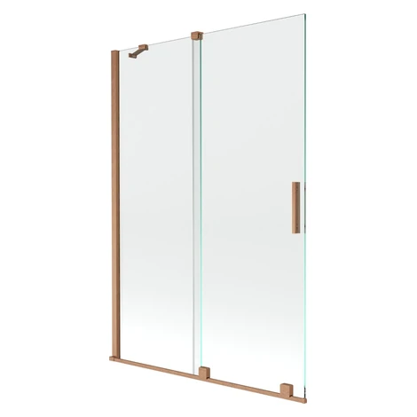 MEXEN/S - Velar Dvojkrídlová posuvná vaňová zástena 120 x 150, transparent, kartáčovaná meď 896-