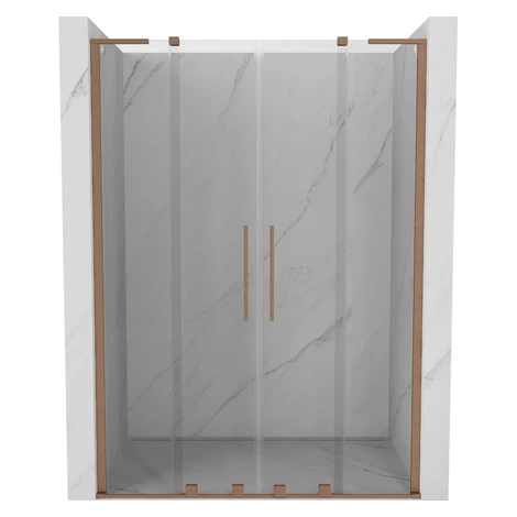 MEXEN/S - Velar L Duo posuvné sprchové dvere 140, transparent, meď kartáčovaná 871-140-003-02-65