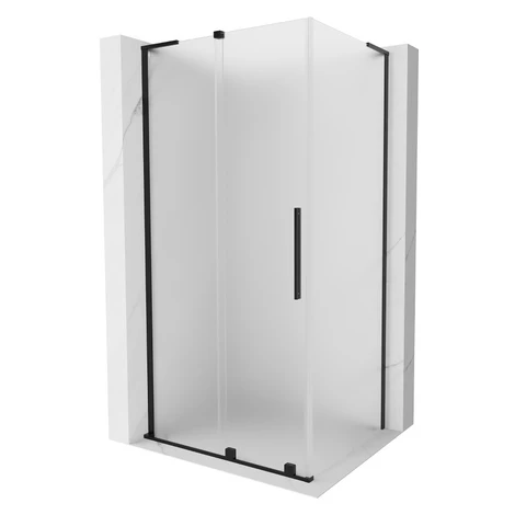 MEXEN/S - Velar L sprchovací kút, posuvné dvere 90 x 100, dekor, čierna 871-090-100-33-70