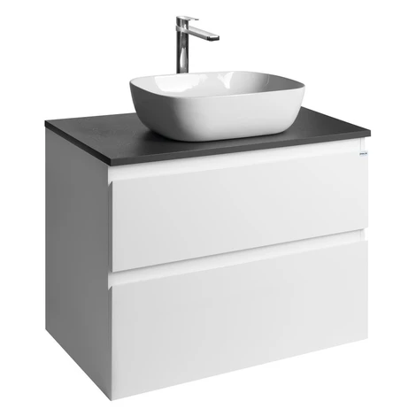 AQUALINE - ALTAIR skrinka s doskou 78,5 cm, biela/antracit bridlica AI280-03
