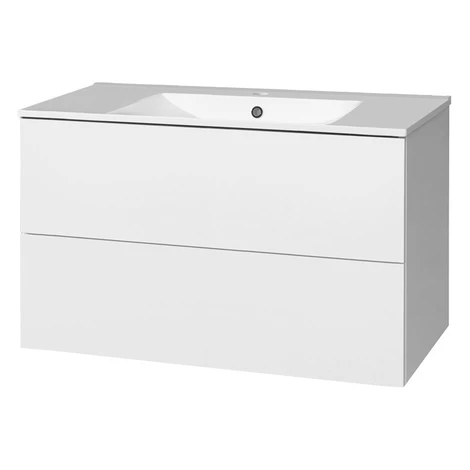 Mereo Aira, kúpeľňová skrinka s keramickým umývadlom 101 cm, biela CN712