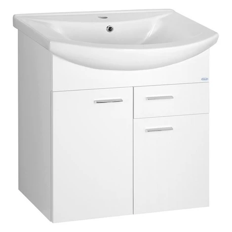 AQUALINE - ZOJA umývadlová skrinka 61,5x74x32cm, 2x dvierka, 1x zásuvka, biela 51065A