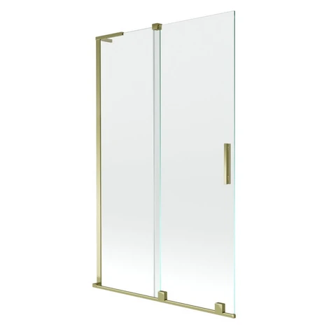 MEXEN/S - Velar L dvojkrídlová posuvná vaňová zástena 110 x 150, transparent, zlatá 896-110-003-