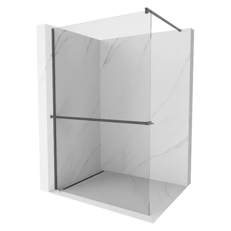 MEXEN/S - Kioto+ Sprchová zástena s poličkou WALK-IN 70 x 200, transparent, grafit kartáčovaná 8