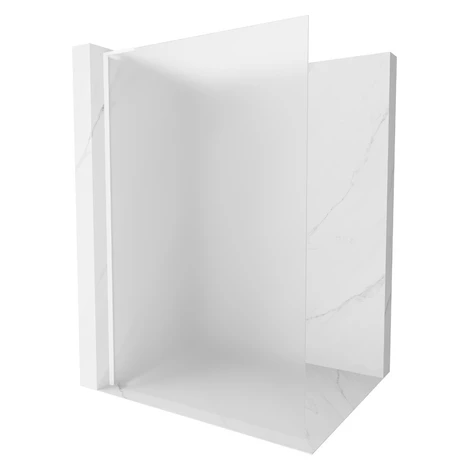 MEXEN/S - Kioto L Sprchová zástena WALK-IN 80 x 200, dekor, biela 800-080-103-20-30