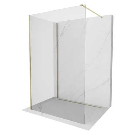 MEXEN/S - Kioto Sprchová zástena WALK-IN 115 x 100, transparent, zlatá 800-100-212-50-00-115