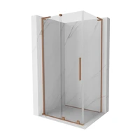 MEXEN/S - Velar L sprchovací kút, posuvné dvere 100 x 120, transparent, meď kartáčovaná 871-100-