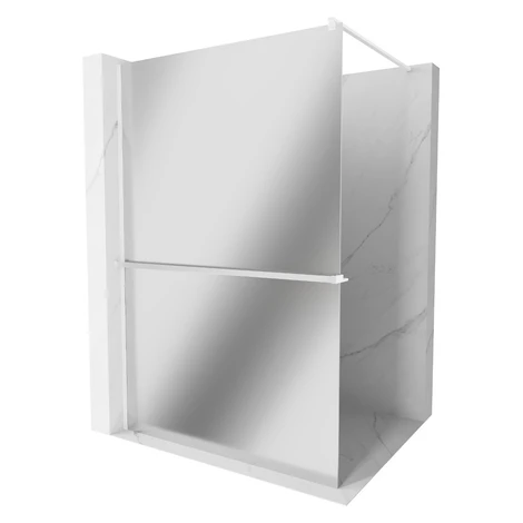 MEXEN/S - Kioto+ Sprchová zástena WALK-IN s poličkou a držiakom uterákov 80 x 200, zrkadlové, bi