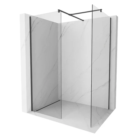 MEXEN/S - Kioto Sprchová zástena WALK-IN 110 x 110, transparent, čierna 800-110-202-70-00-110