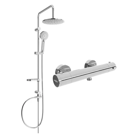 MEXEN/S - Carl sprchový stĺp vrátane sprchovej termostatickej batérie Kai, chróm 77100240-00