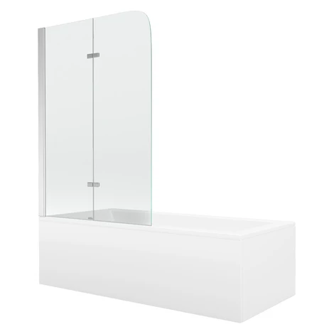 MEXEN/S - Cubik obdĺžniková vaňa 160 x 70 cm s panelom + vaňová zástena 80, transparent, chróm 5
