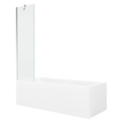 MEXEN/S - Cubik obdĺžniková vaňa 160 x 70 cm s panelom + vaňová zástena 50, transparent, chróm 5