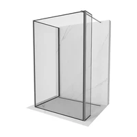MEXEN/S - Kyoto Sprchová zástena WALK-IN 100 x 70 x 30, čierny vzor, grafit metal 800-100-070-22