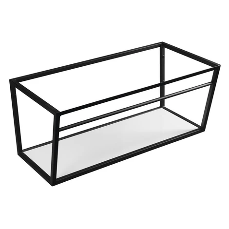 SAPHO - SKA konzola pod umývadlo/pod dosku 900x400x460, čierna mat, s bielou MDF policou SKA103