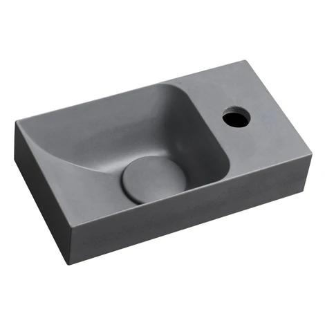 SAPHO - PICCOLINO betónové umývadlo 30,8x17cm, batéria vpravo, šedá mat PK30517