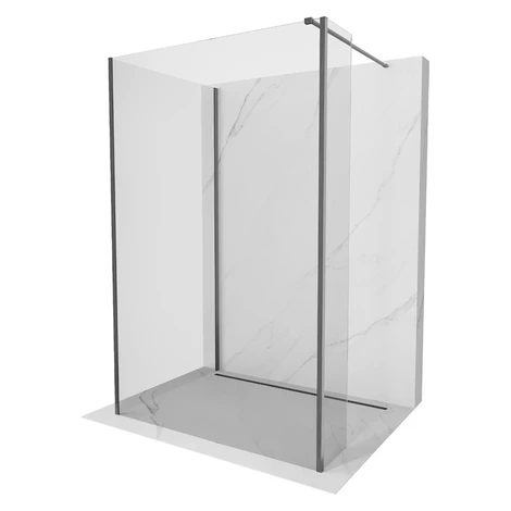 MEXEN/S - Kyoto Sprchová zástena WALK-IN 100 x 80 x 30, transparent, grafit kartáčovaná 800-100-