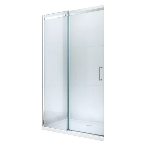 MEXEN - Omega posuvné sprchové dvere 120, transparent, chróm so sadou pre niku 825-120-000-01-00