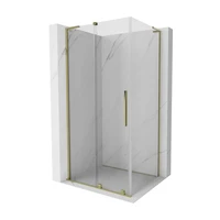 MEXEN/S - Velar L sprchovací kút, posuvné dvere 90 x 100, transparent, zlato 871-090-100-03-50