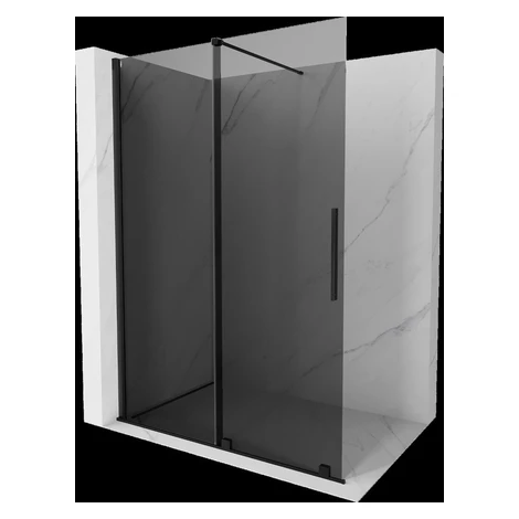 MEXEN/S - Velar Sprchová zástena posuvná Walk-in 140 x 200, grafit 8 mm, čierna 871-140-000-43-7