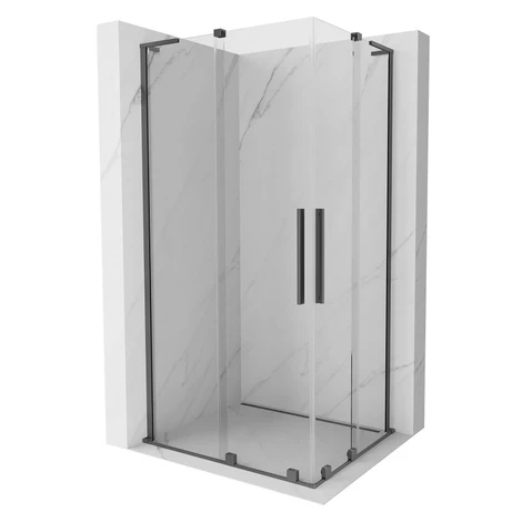 MEXEN/S - Velar L Duo sprchovací kút, posuvné dvere 100 x 90, transparent, grafit metal 871-100-