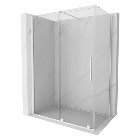 MEXEN/S - Velár sprchovací kút 140 x 75, transparent, biela 871-140-075-01-20