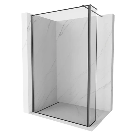 MEXEN/S - Kyoto Sprchová zástena WALK-IN 110 x 30, čierny vzor, grafit kartáčovaná 800-110-212-6