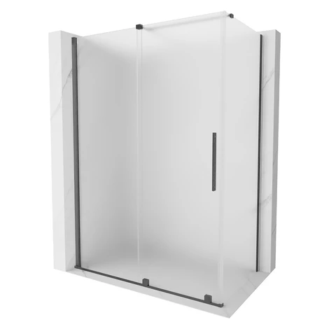 MEXEN/S - Velár sprchovací kút, posuvné dvere 140 x 80, dekor, grafit kartáčovaná 871-140-080-31