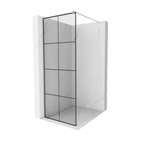 MEXEN/S - Kioto Sprchová zástena WALK-IN 70 x 200, čierny vzor 8 mm, nikel kefovaná 800-070-101-