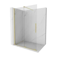 MEXEN/S - Velár posuvné sprchové dvere Walk-in 150, transparent, zlatá kartáčovaná 871-150-000-0