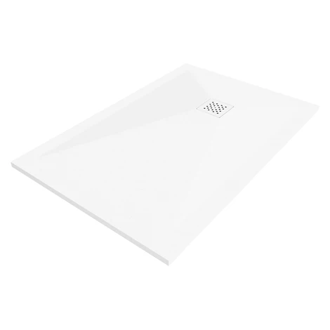 MEXEN/S - Stone+ obdĺžniková sprchová vanička 120 x 80, biela, mriežka biela 44108012-W