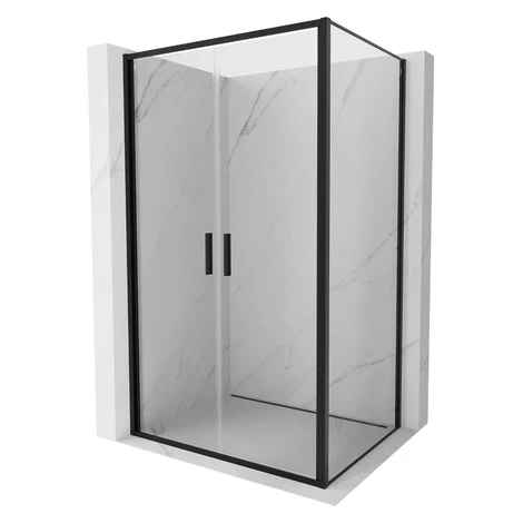 MEXEN/S - Exo sprchovací kút dvere krídlové 70 x 80, transparent, čierna 814-070-080-70-00