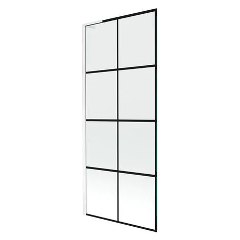 MEXEN/S - Next L vaňová zástena FIX 80 x 150, čierna vzor, biela 895-080-000-03-77-20