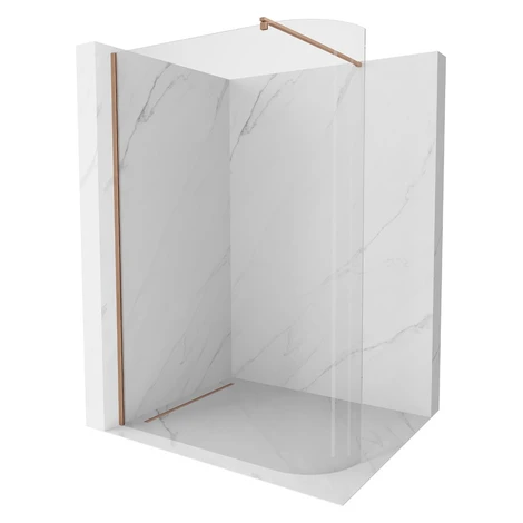 MEXEN/S - Kioto Sprchová zástena WALK-IN 120 x 200, transparent 8 mm, meď kartáčovaná 800-120-10