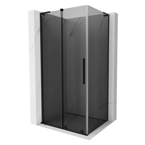 MEXEN/S - Velar L sprchovací kút, posuvné dvere 120 x 80, grafit, čierna 871-120-080-43-70