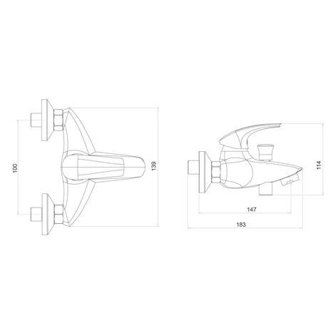 NOVASERVIS - Vaňová batéria 100 mm Metalia 57 chróm 57024,0