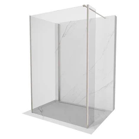 MEXEN/S - Kioto Sprchová zástena WALK-IN 110 x 70 x 40, transparent, nikel kefovaná 800-110-070-