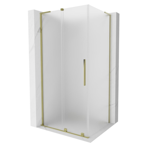 MEXEN/S - Velar L sprchovací kút, posuvné dvere 120 x 80, dekor, zlato 871-120-080-33-50