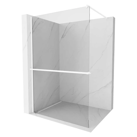 MEXEN/S - Kioto+ Sprchová zástena WALK-IN s poličkou a držiakom uterákov 100 x 200, transparent,